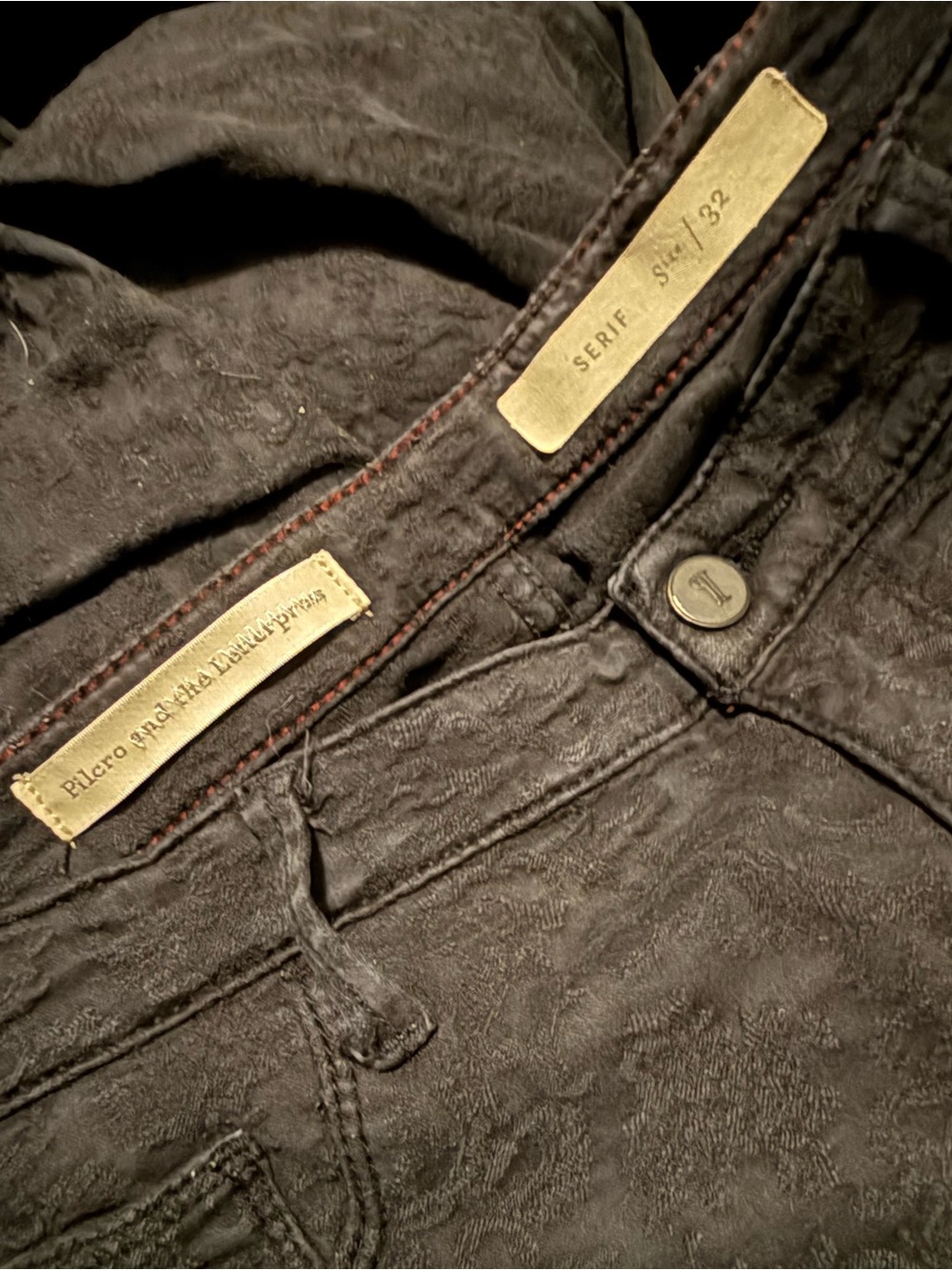Pilcro and the Letterpress Slim Black Women's Jeans with Subtle Texture